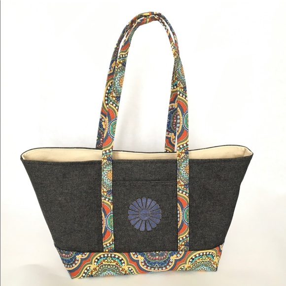 Bohemian Vegan Embroidered Upscale Boutique Tote - Picture 3 of 7